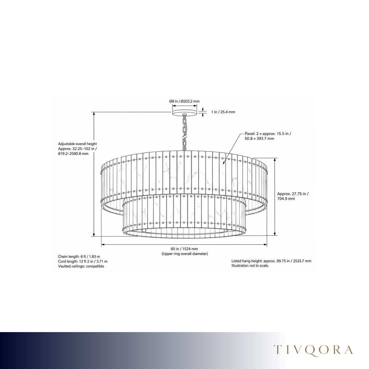 Grand Alabaster Tiered Halo Chandelier