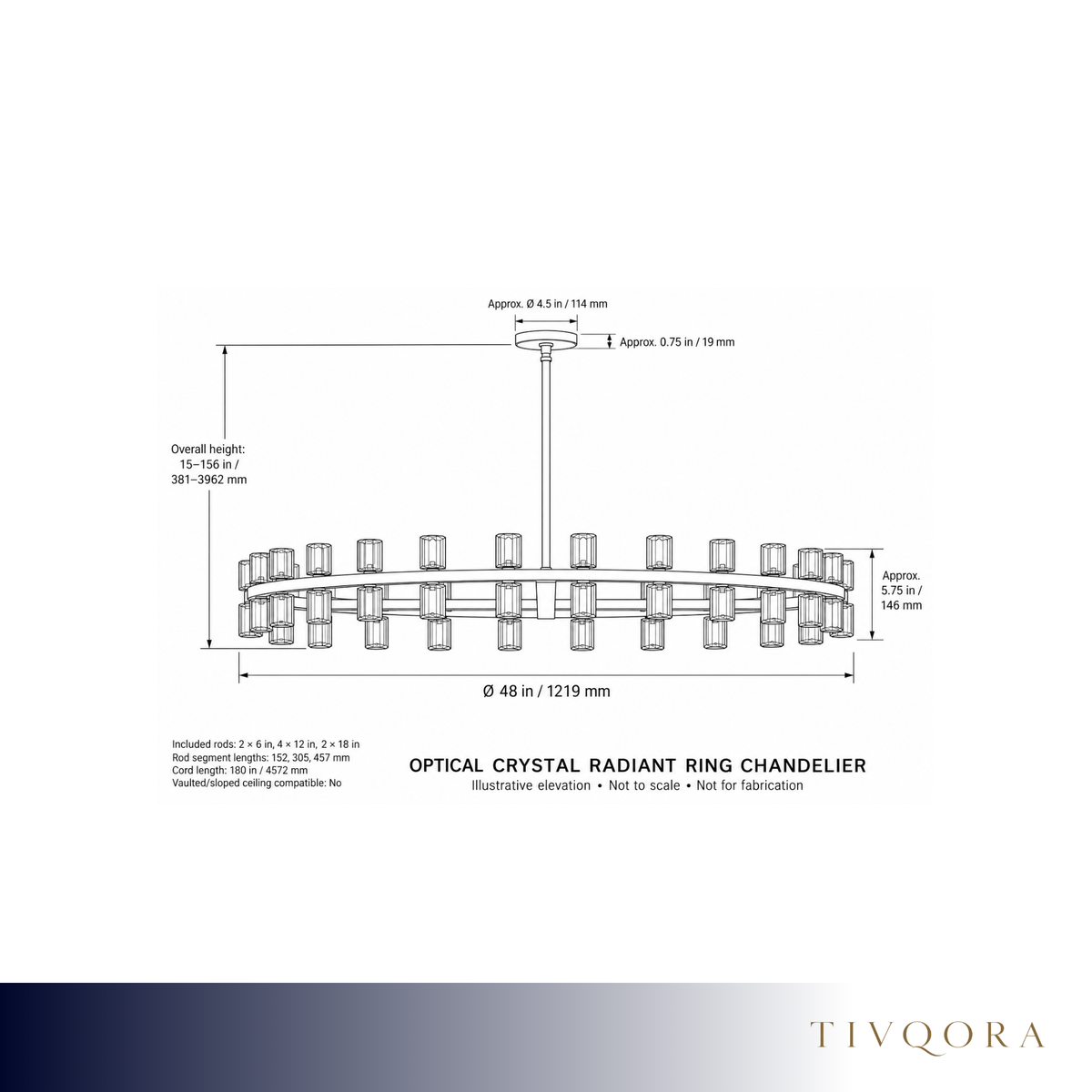 Optical Crystal Radiant Ring Chandelier