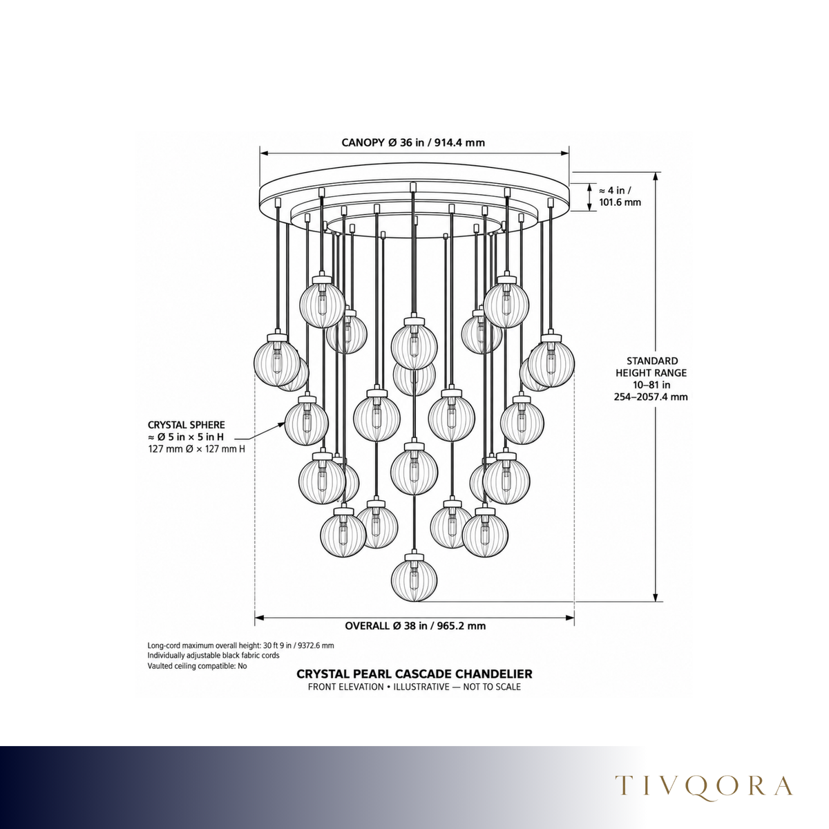 Crystal Pearl Cascade Chandelier