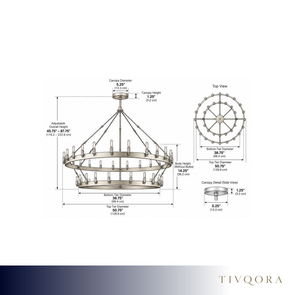 Two-Tier Vintage Tube Bulb Chandelier