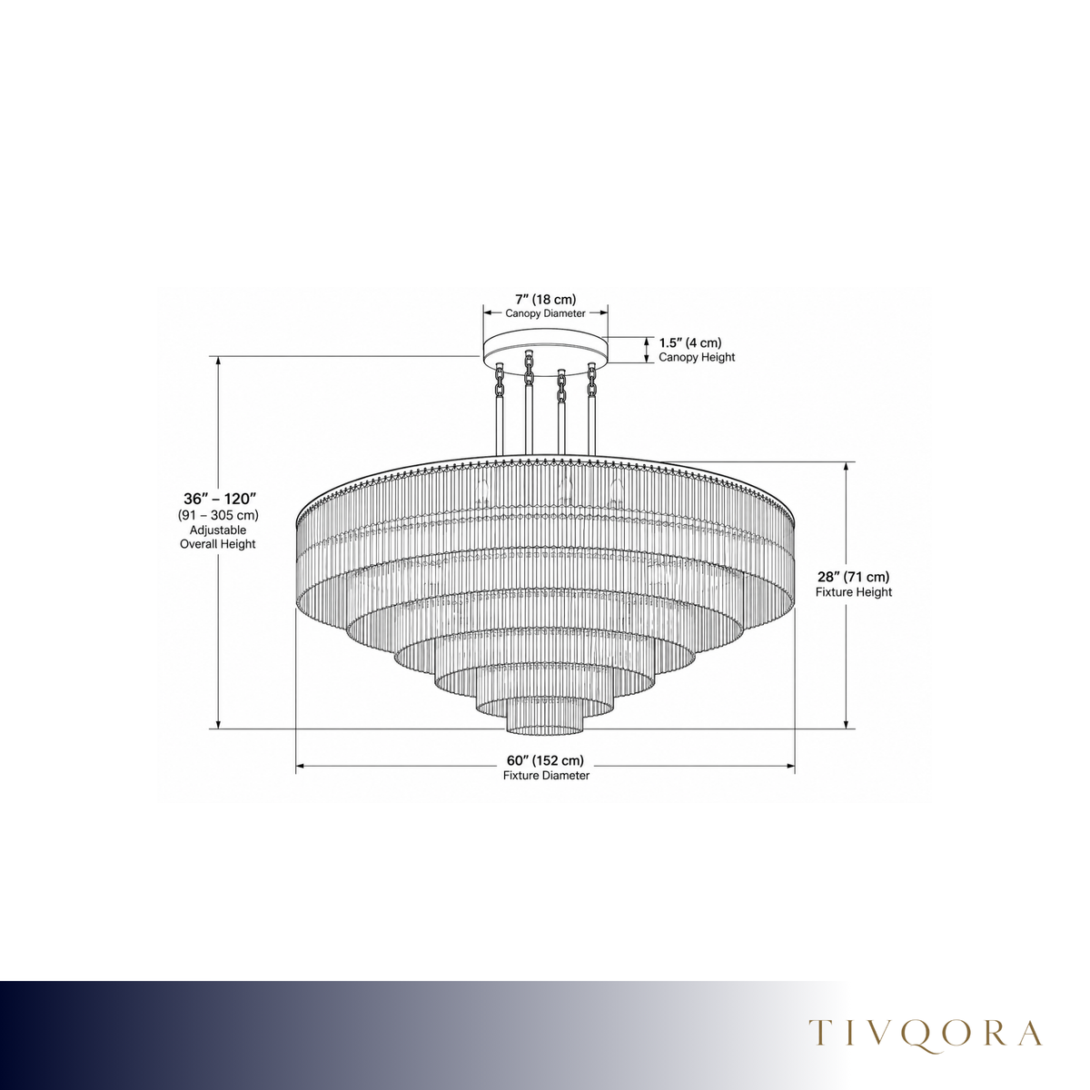 Iron Stacked Ring Candle Chandelier