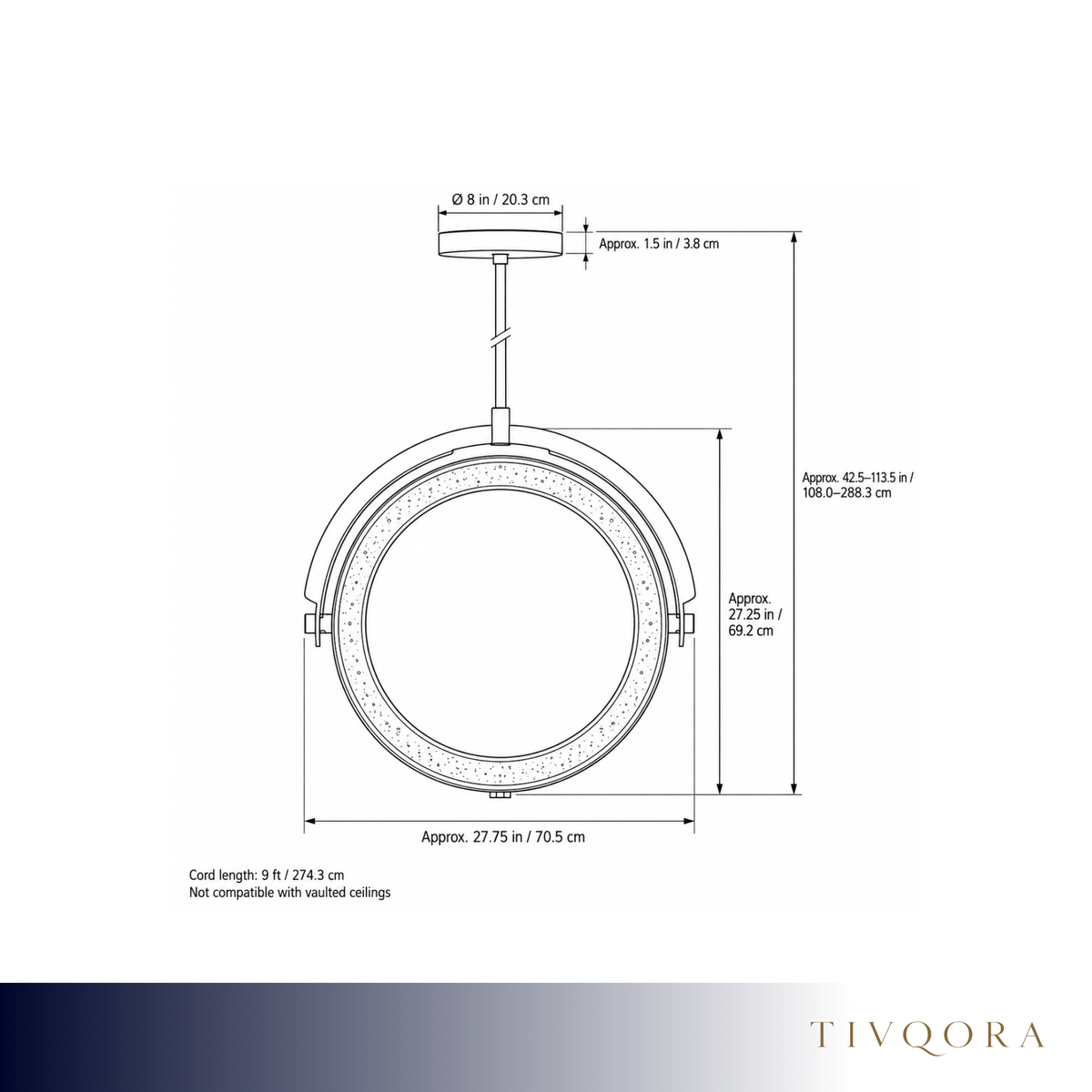Rotating Cast Glass LED Pendant