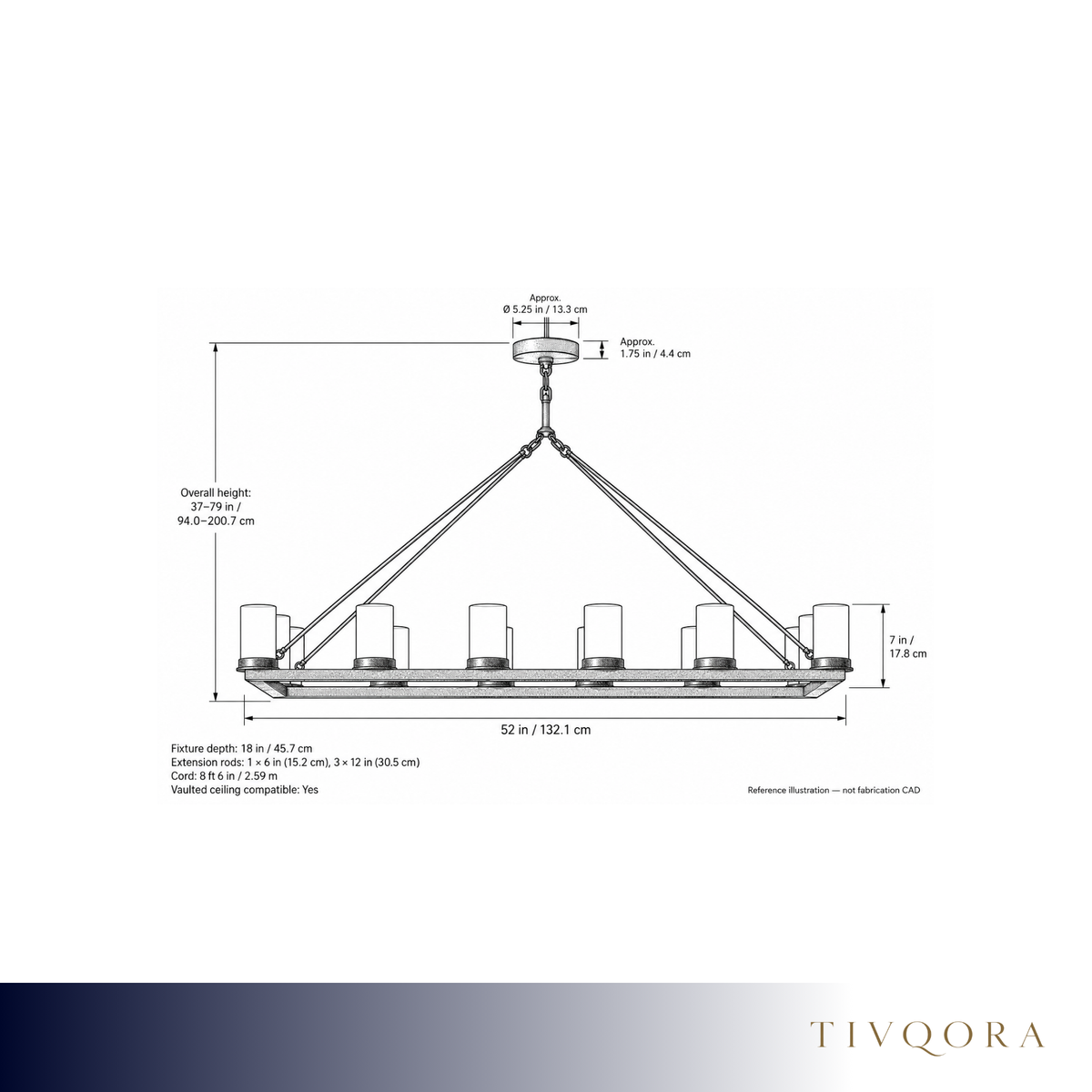 Fire-Forged Milk Glass Island Chandelier