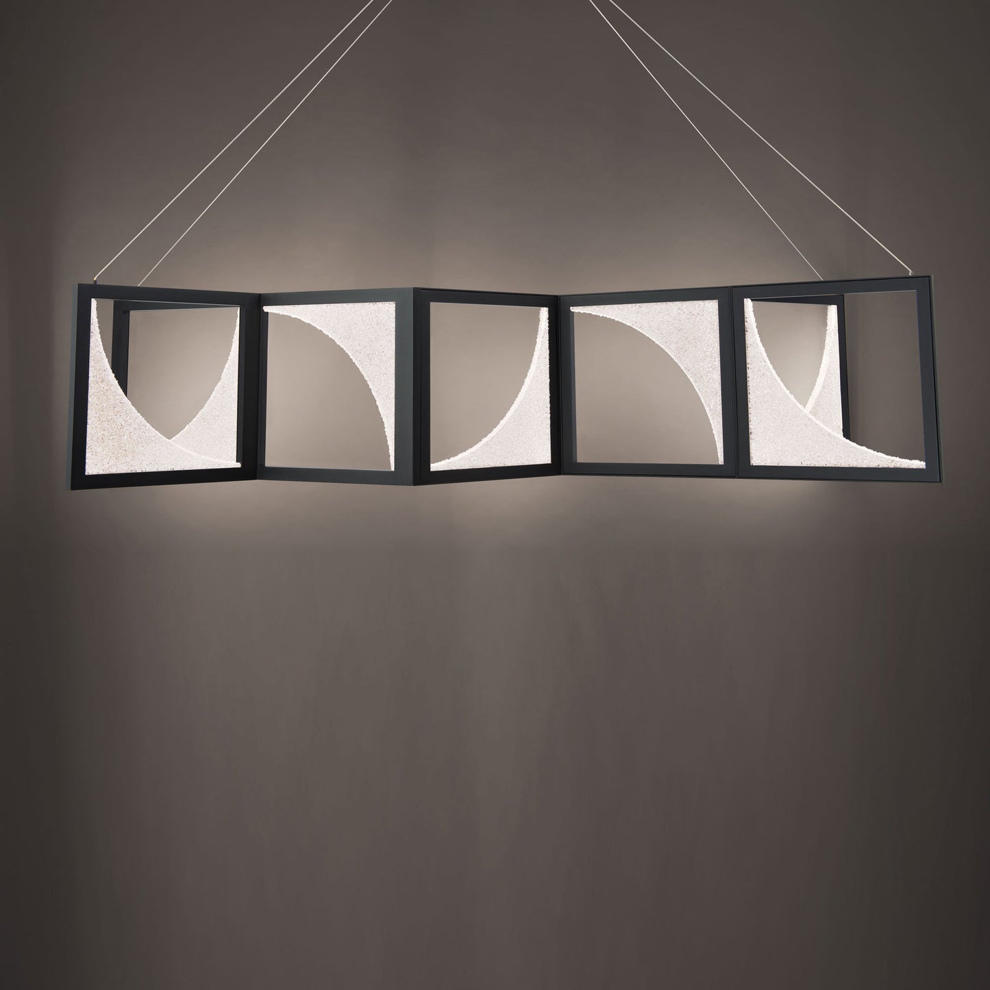 Adjustable LED Crystal Crescent Linear Pendant