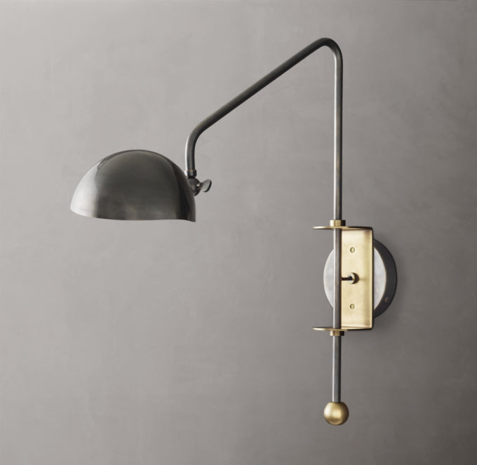 Adjustable Metal Cone Swing-Arm Sconce