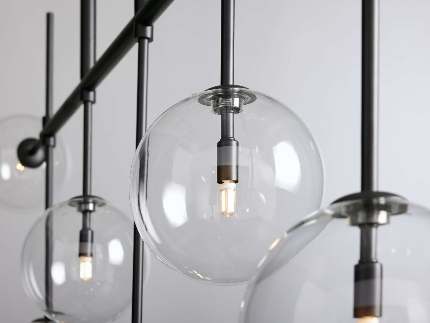 Blown Glass Globe Linear Chandelier