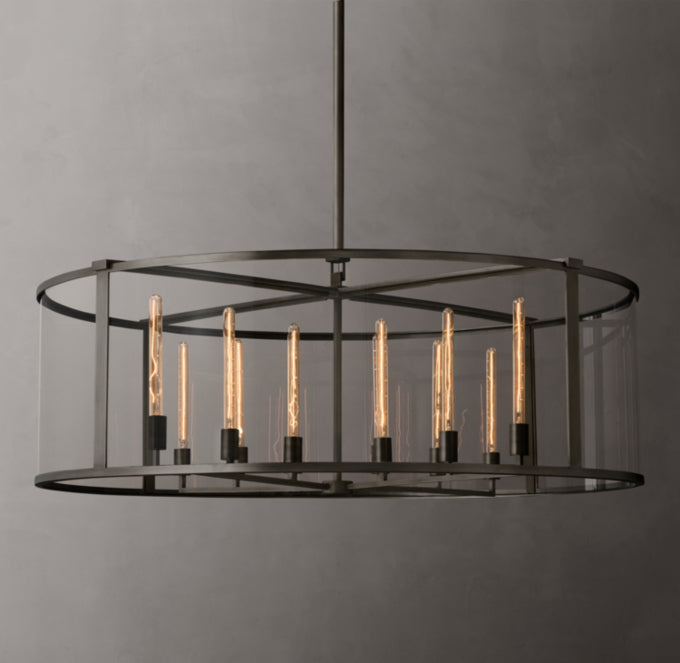 Clear Glass Architectural Ring Chandelier