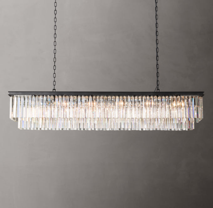Deco K9 Prism Rectangular Chandelier