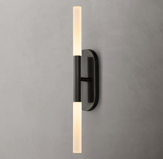 Etched Glass Linear LED Bar Sconce