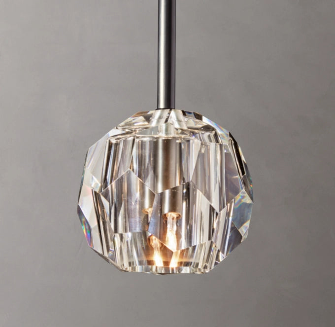 Faceted Clear Crystal Sphere Pendant