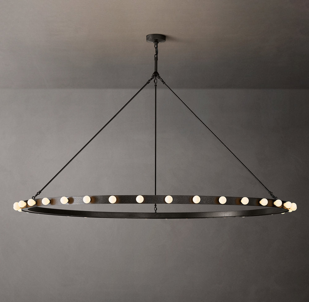Forged Iron Radiant Ring Chandelier