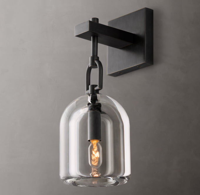 Hand-Turned Crystal Cloche Sconce