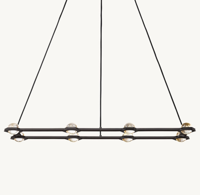 Illuminated Crystal Orb Island Chandelier