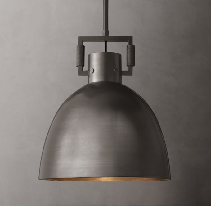 Industrial Metal Cloche Pendant