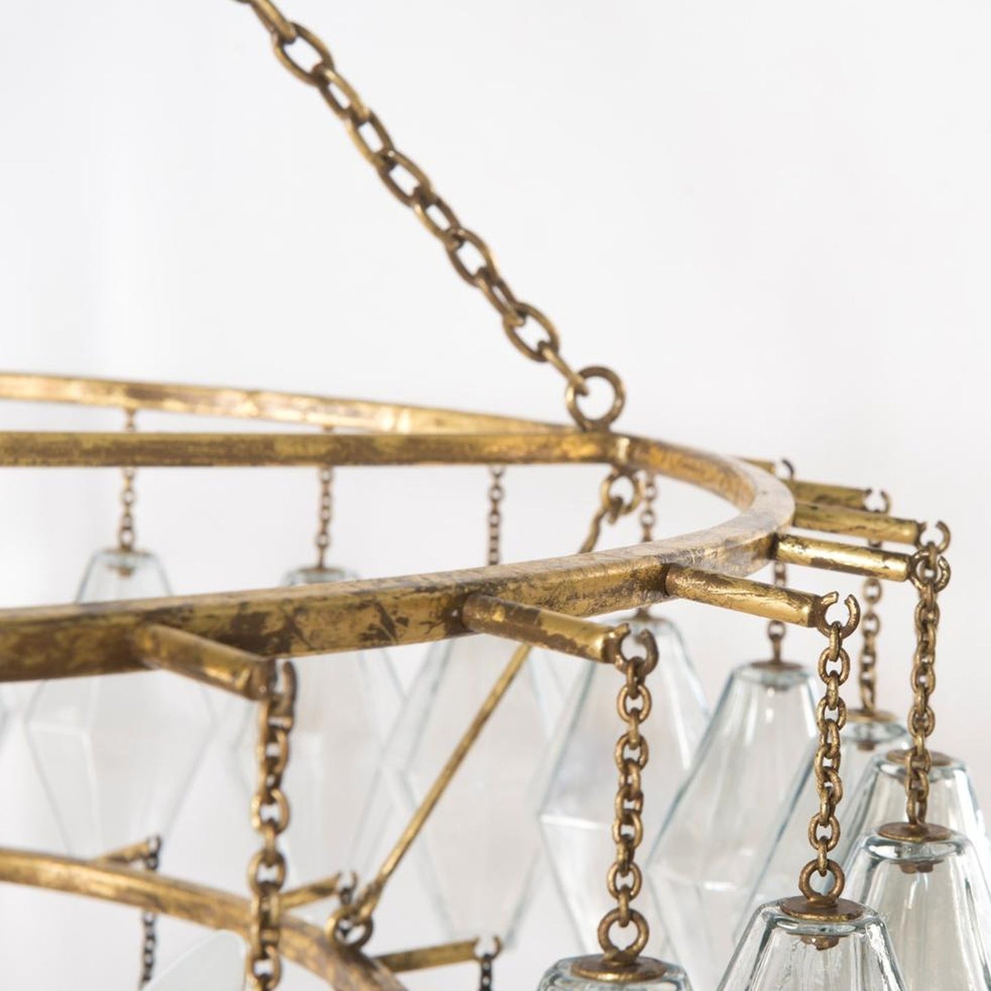 Iridescent Glass Large Round Chandelier