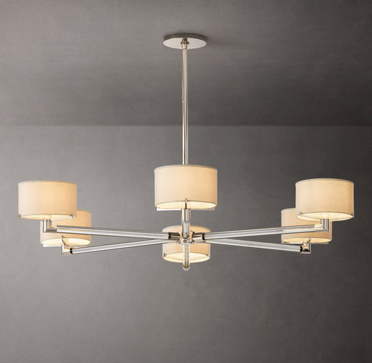 Ivory Linen Crystal Spoke Chandelier