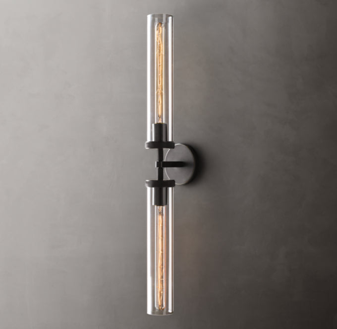 Knurled Brass Crystal Vanity Bar