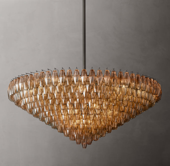 Monumental Smoke Glass Crown Chandelier
