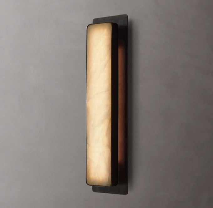 Natural Alabaster Vertical LED Sconce