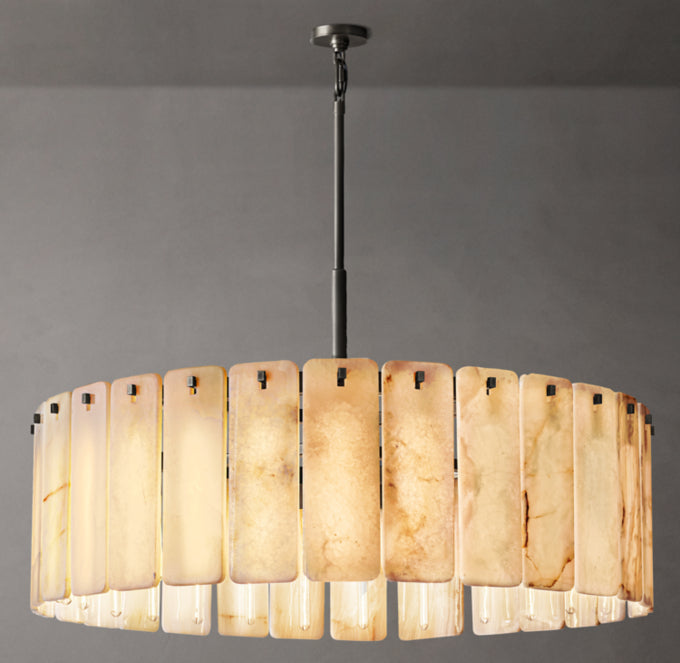 Natural Onyx Panel Ring Chandelier