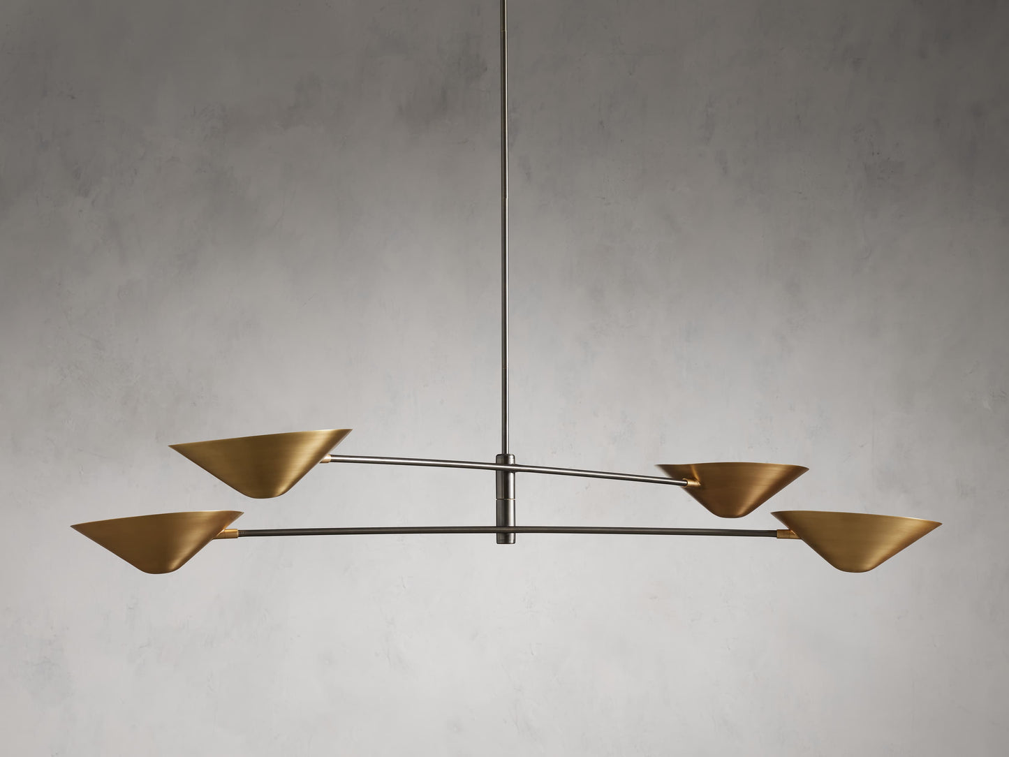 Pivoting Brass Midcentury Chandelier