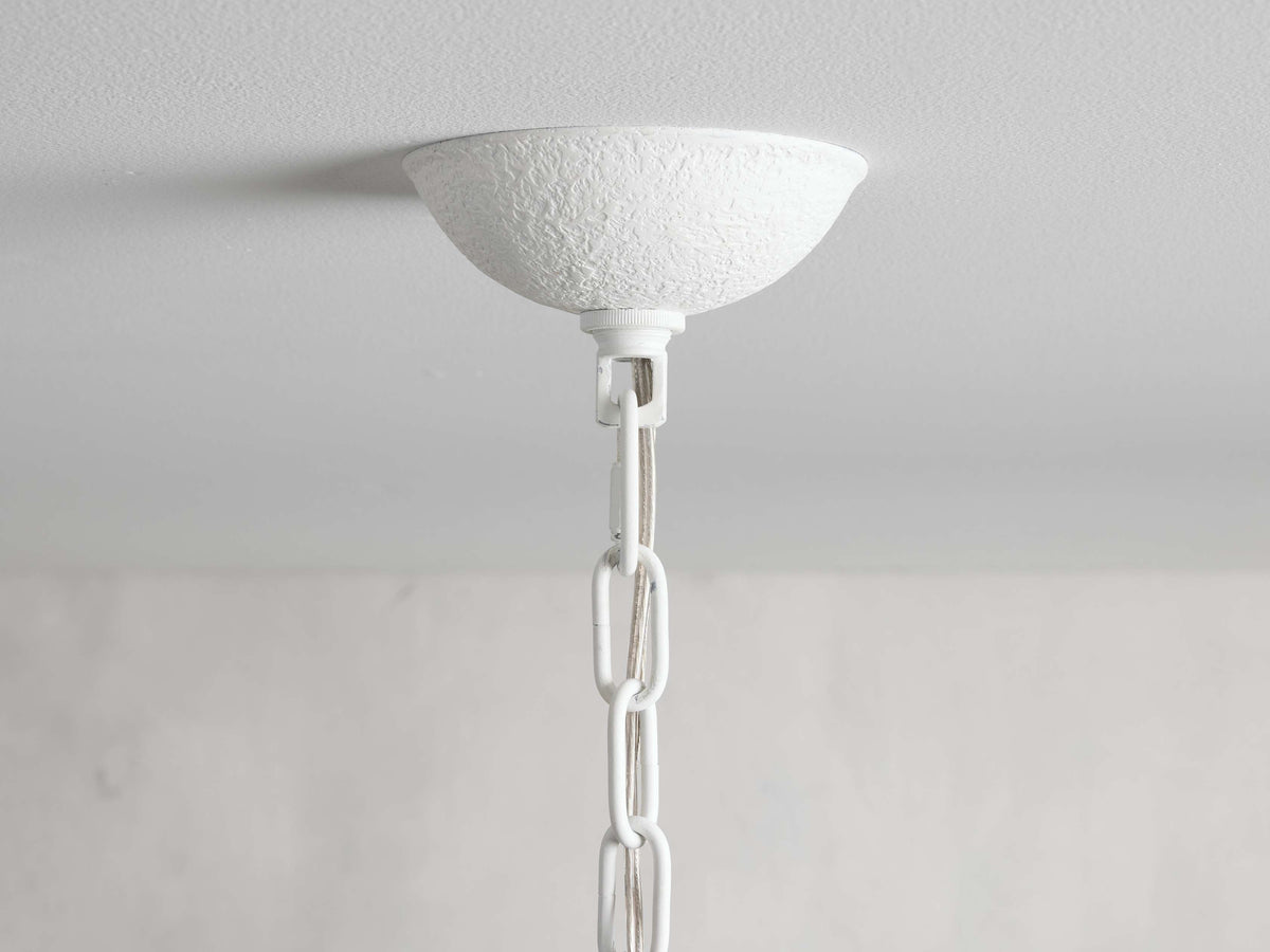 Plaster Curved-Arm Parchment Chandelier