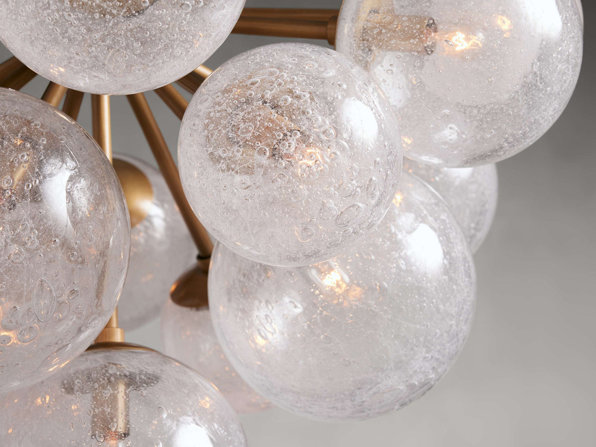 Reactive Blown Glass Globe Chandelier