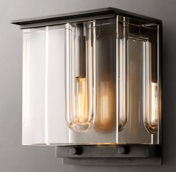 Sand-Cast Crystal Cube Wall Light