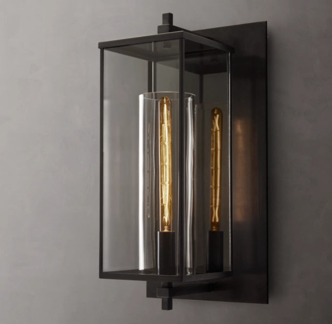 Sand-Cast Crystal Outdoor Column Sconce