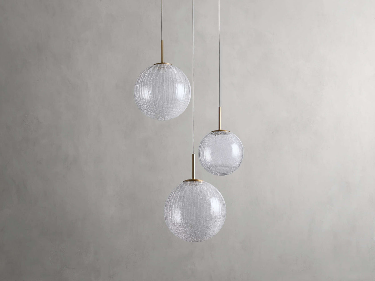 Satin Brass Opal Globe LED Chandelier