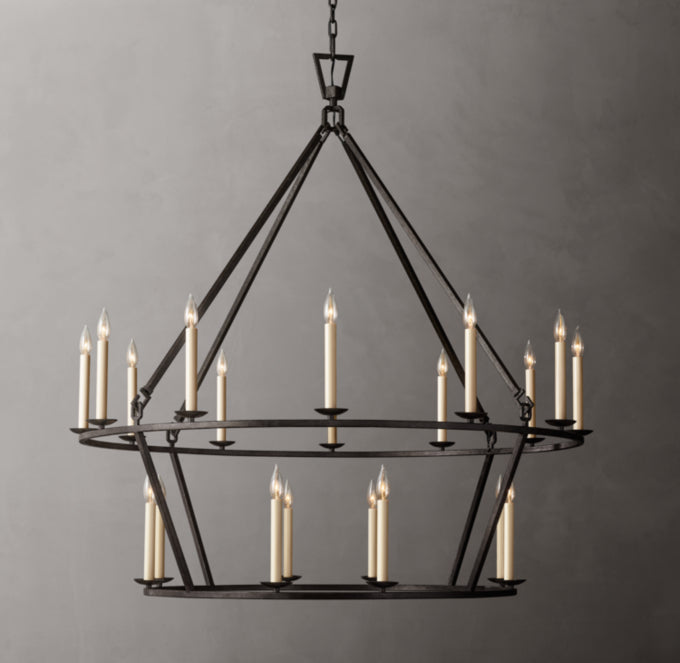 Stirrup Hook Two-Tier Candle Chandelier