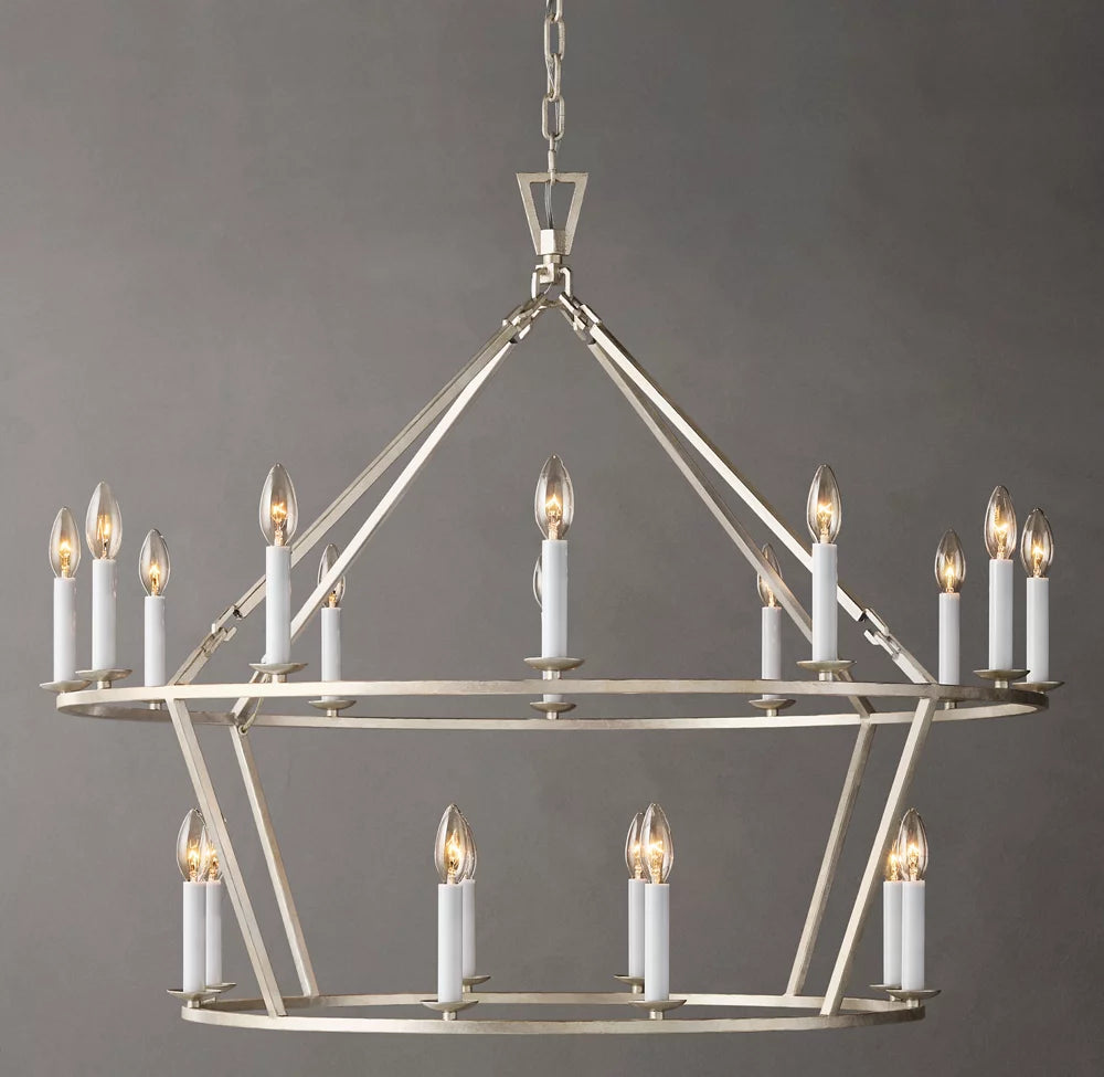 Two-Tier English Openwork Candle Chandelier