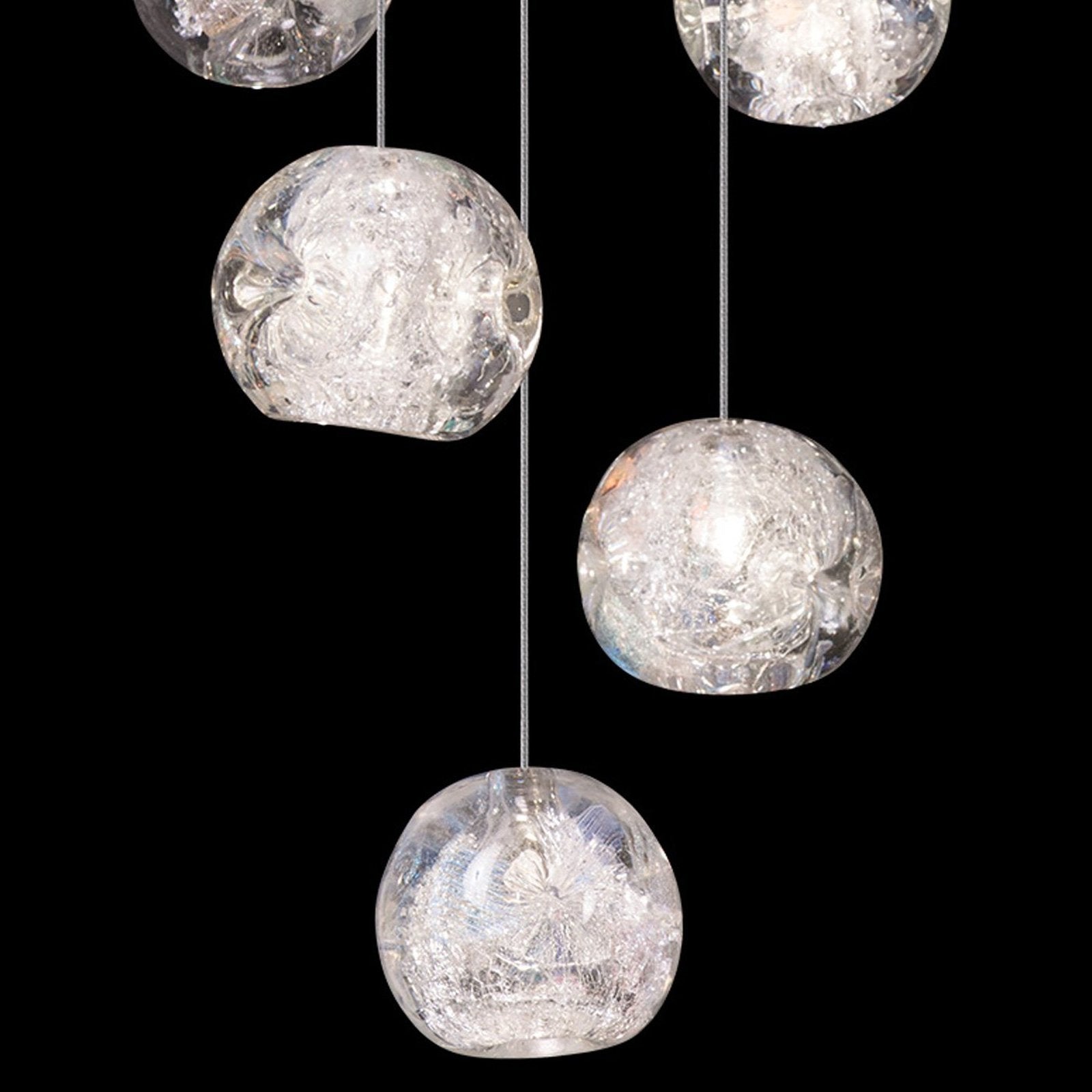 12-Inch Dichroic Crystal Round Pendant / Silver
