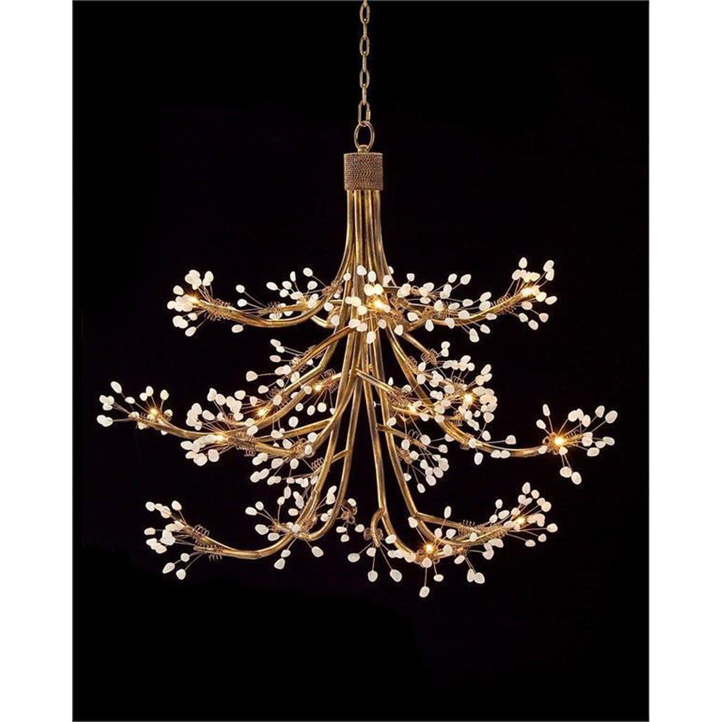 16-Light Antique Gold Rock Crystal Chandelier / Default Title