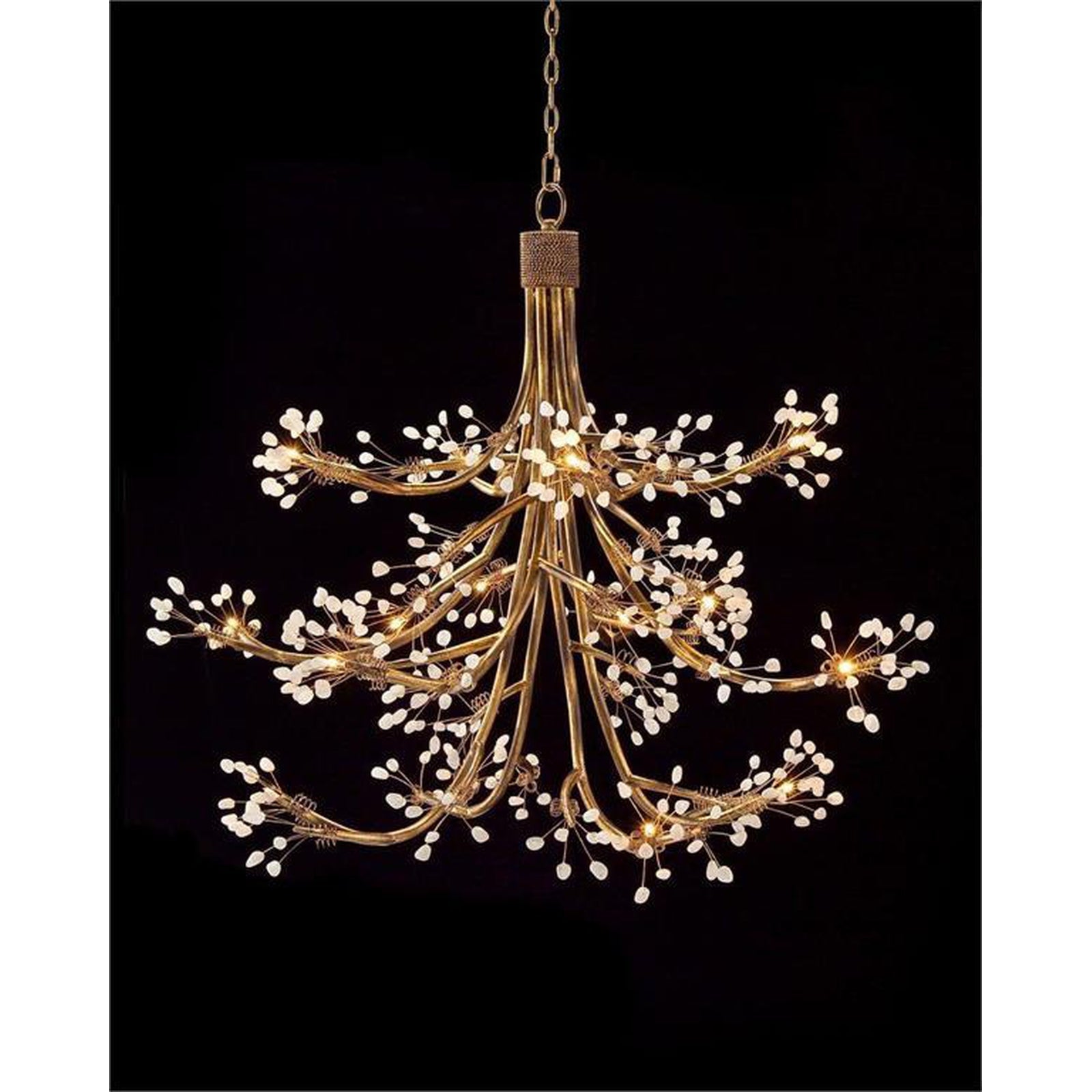 16-Light Antique Gold Rock Crystal Chandelier / Default Title