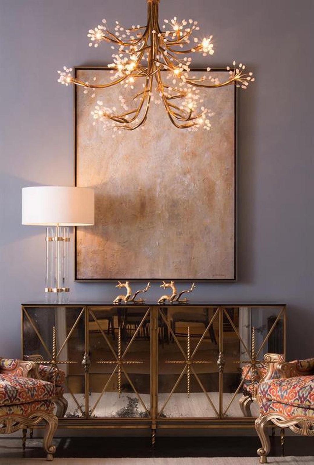 16-Light Antique Gold Rock Crystal Chandelier
