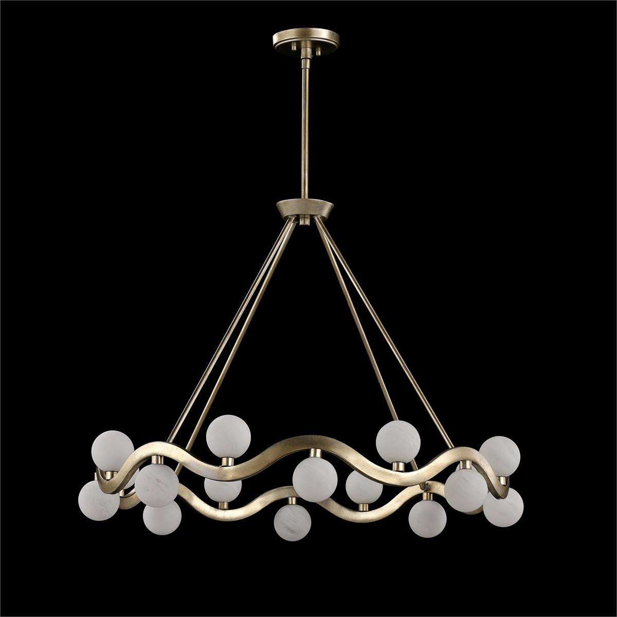 16-Light Frosted Glass Orb Chandelier