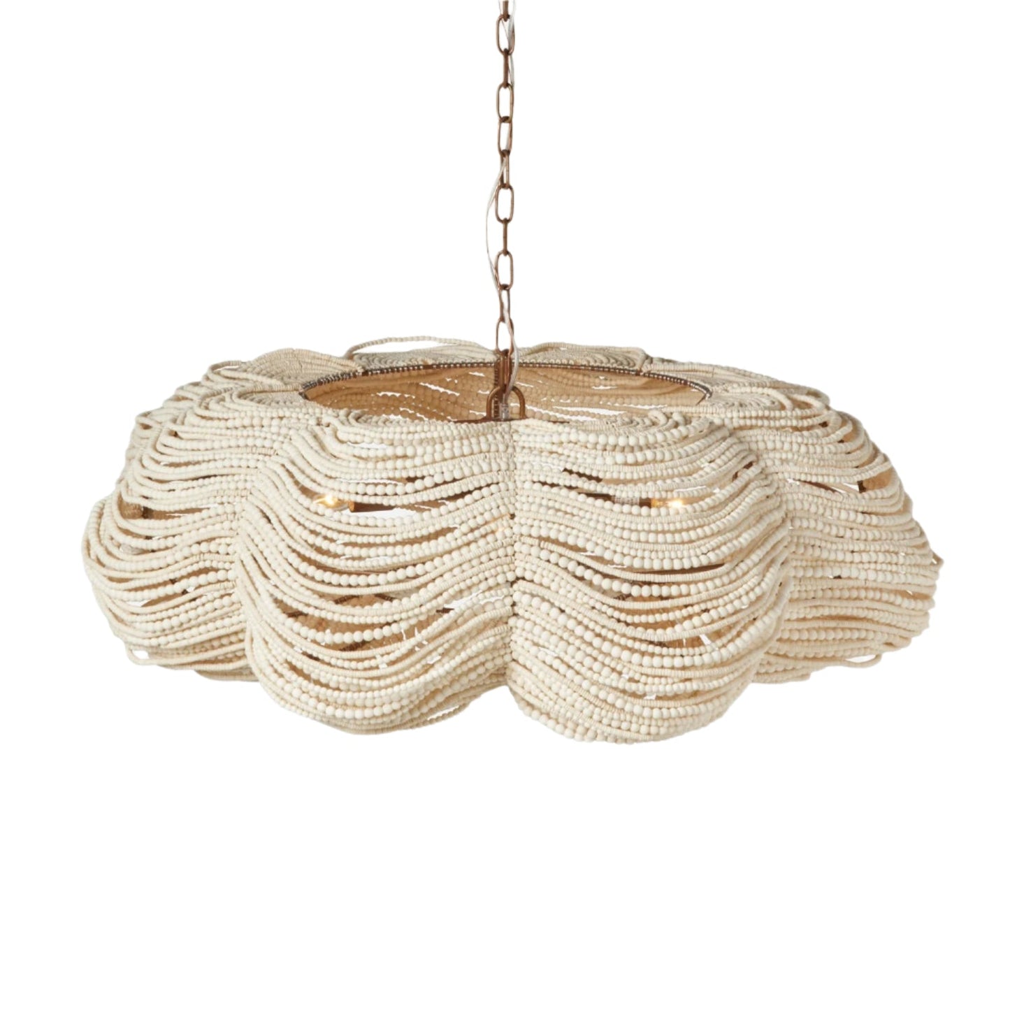 42-Inch Adjustable Bronze or White Chandelier / White