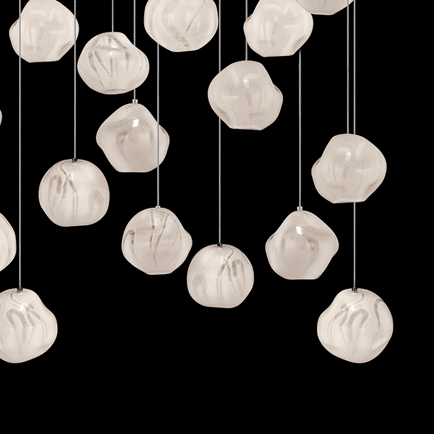 54-Inch Handblown Glass Rectangular Pendant
