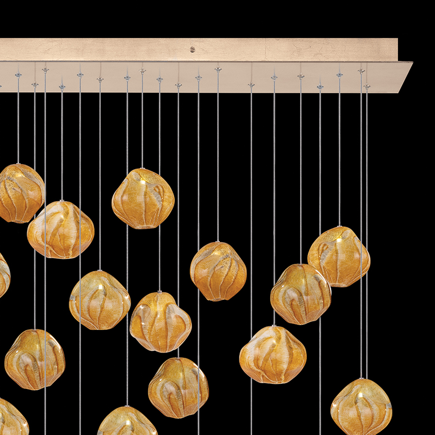 54-Inch Handblown Glass Rectangular Pendant