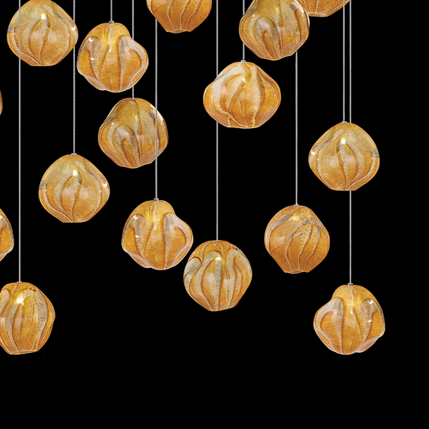54-Inch Handblown Glass Rectangular Pendant