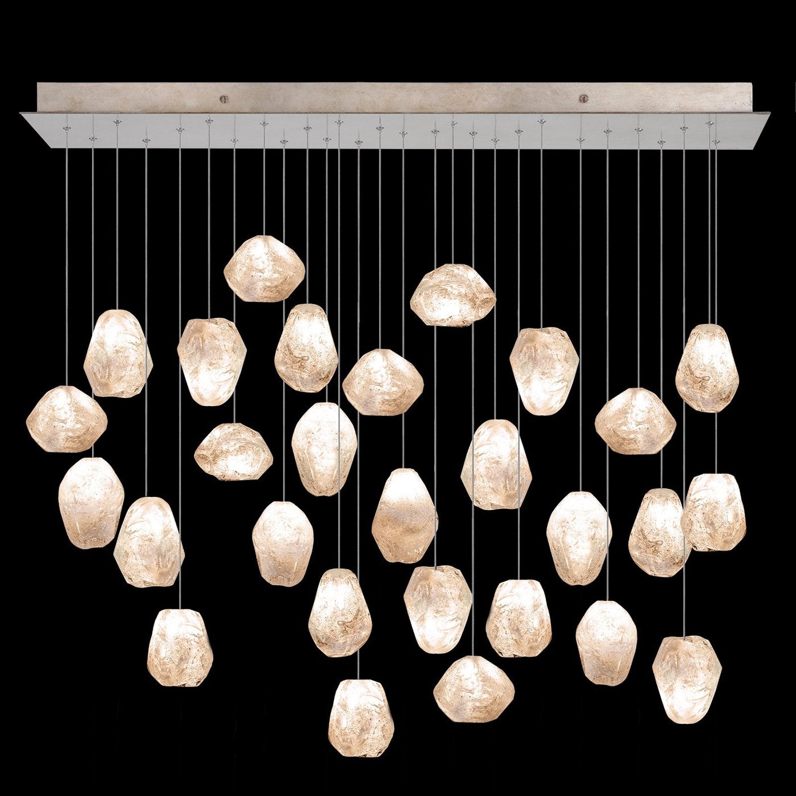 54-Inch Natural Quartz Glass Pendant / Gold