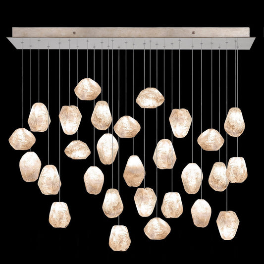 54-Inch Natural Quartz Glass Pendant / Gold