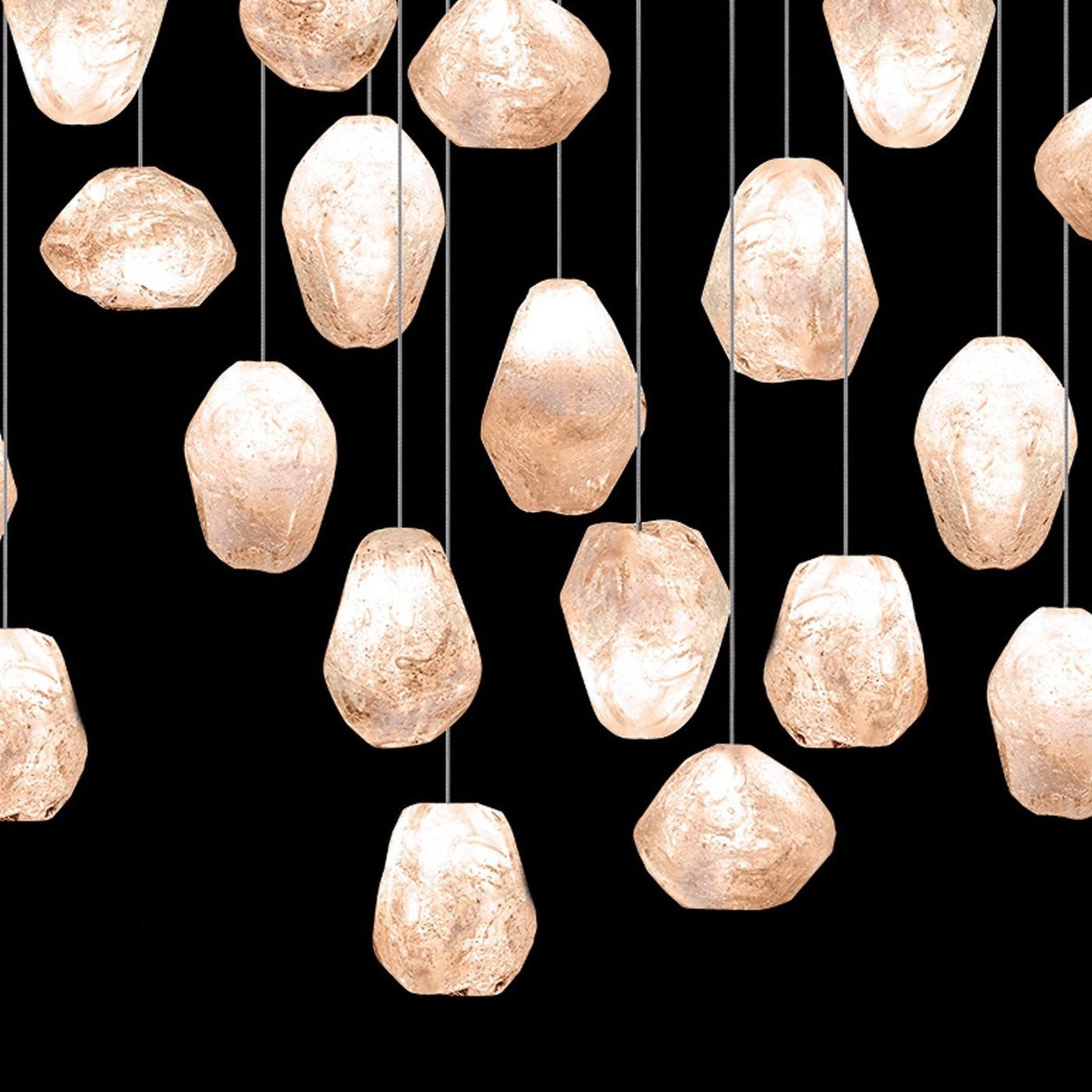 54-Inch Natural Quartz Glass Pendant / Silver