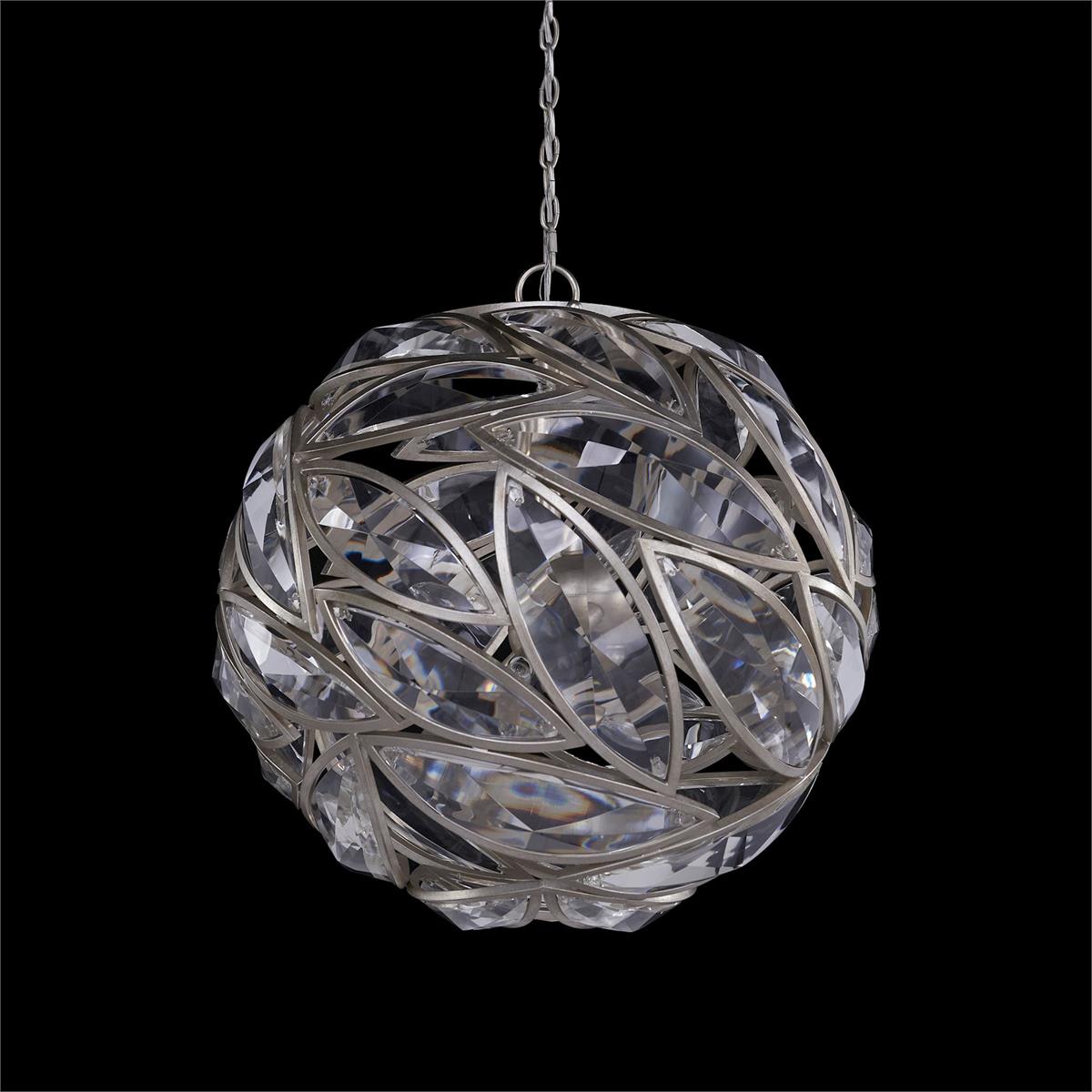 6-Light Crystal Petal Sphere Chandelier