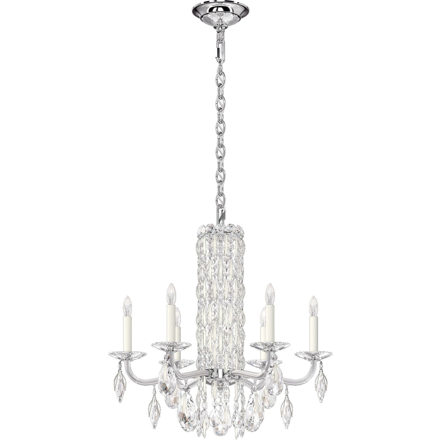 8-Light White Crystal Waterfall Chandelier / White / Crystal Heritage Crystal