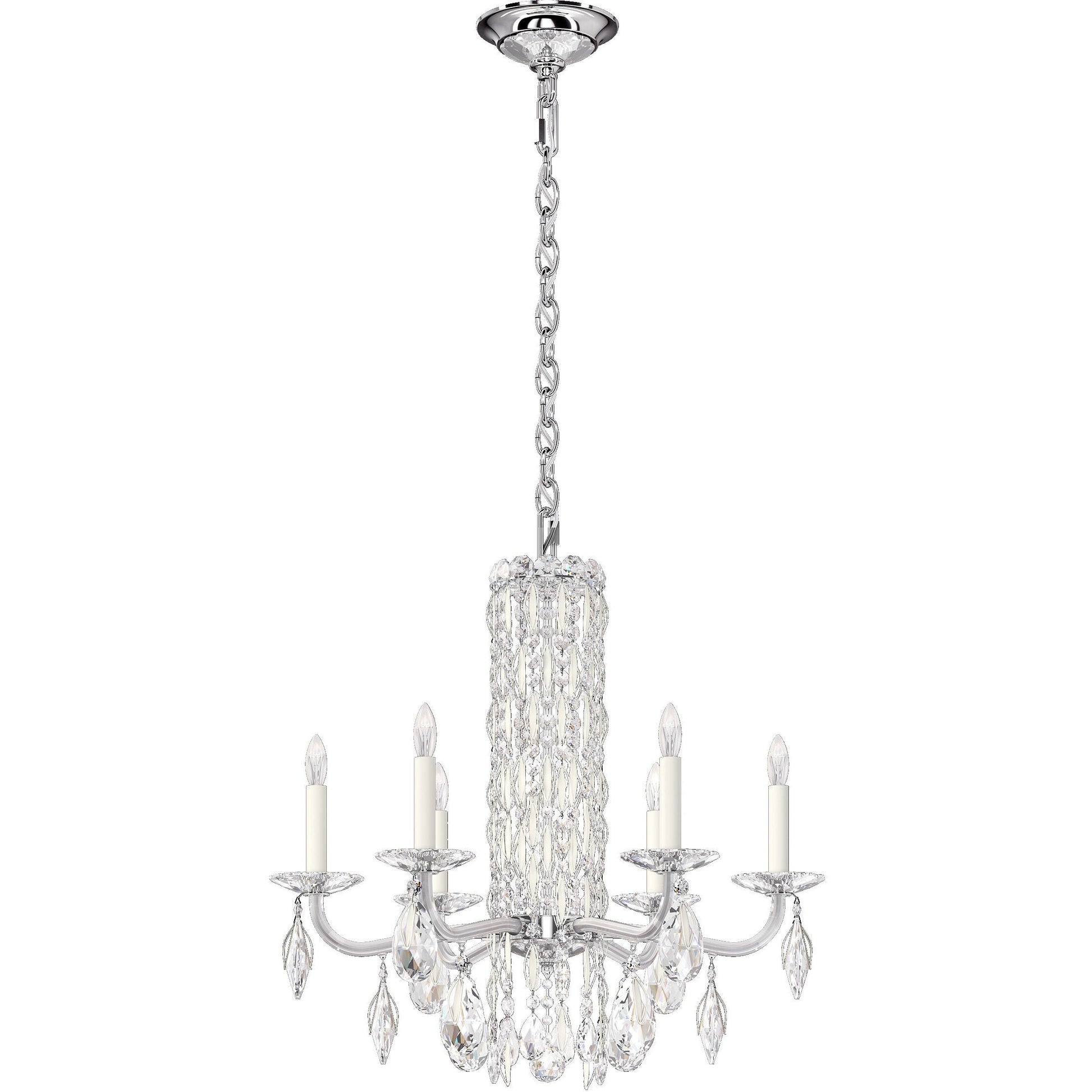 8-Light White Crystal Waterfall Chandelier / White / Crystal Heritage Crystal