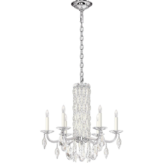 8-Light White Crystal Waterfall Chandelier / White / Crystal Heritage Crystal