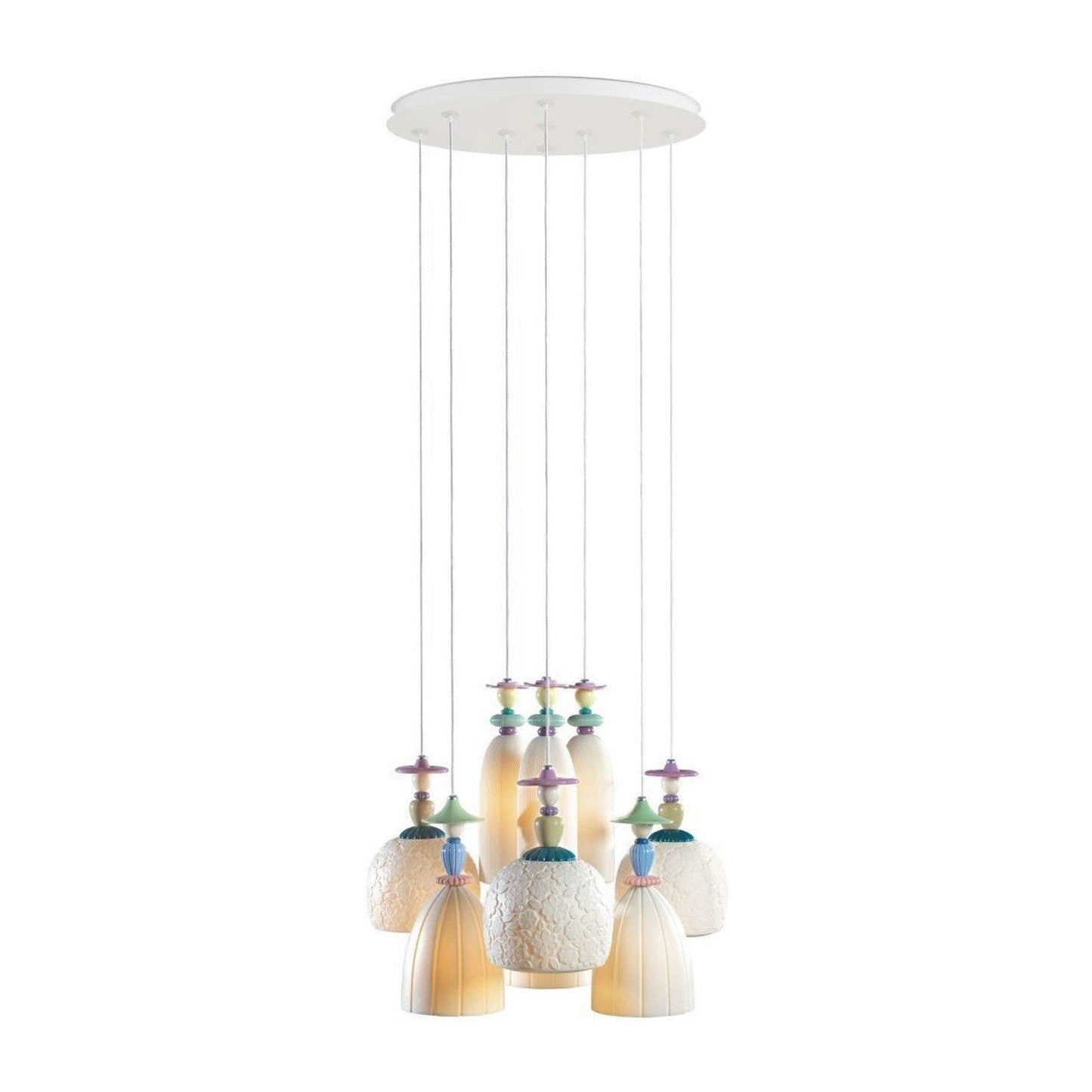 9-Light Floral Porcelain Tulip Chandelier / Default Title
