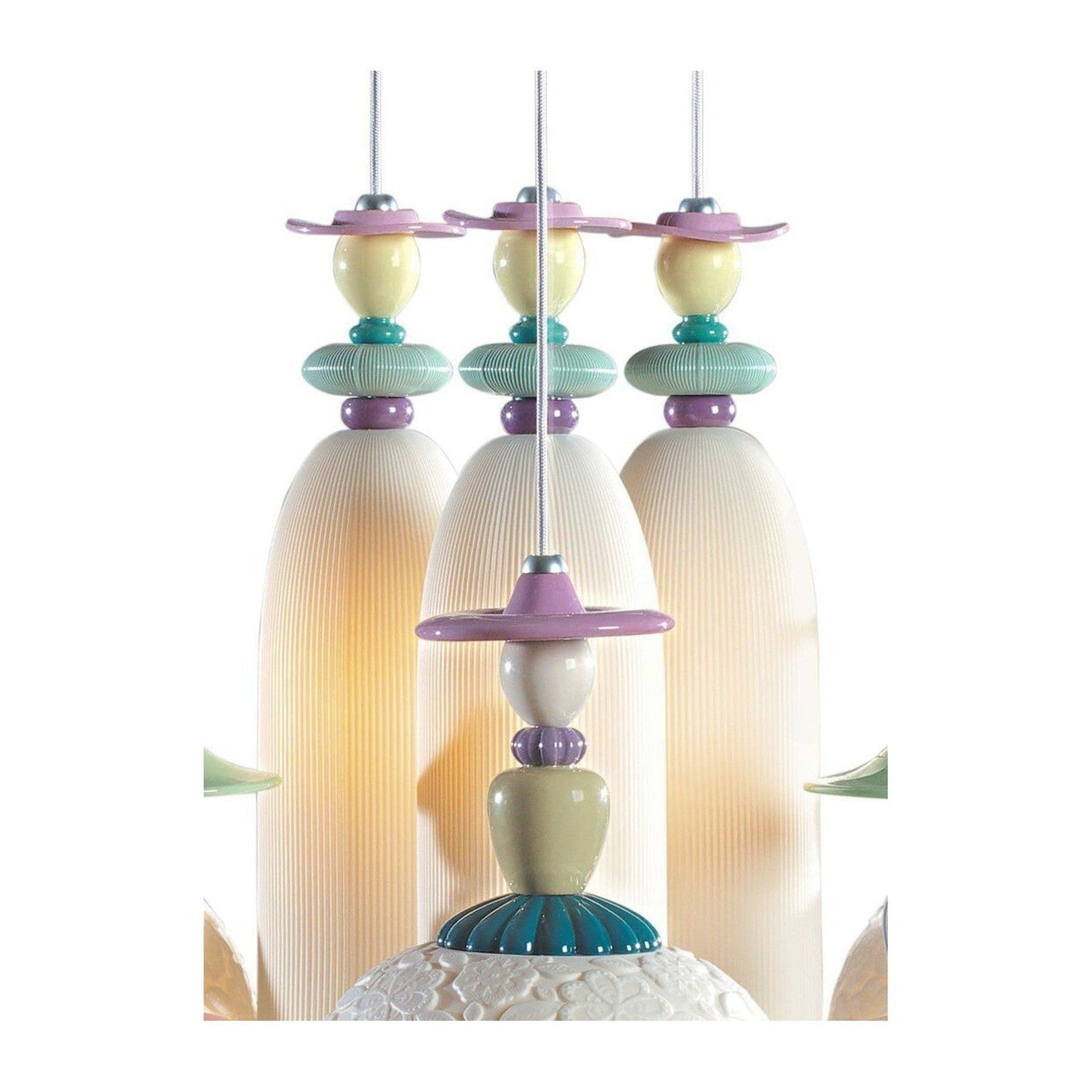 9-Light Floral Porcelain Tulip Chandelier